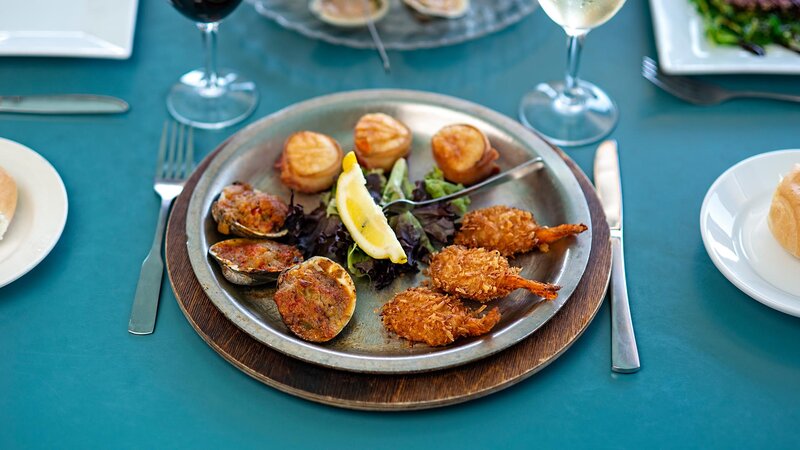 Hot Shellfish Sampler appetizer